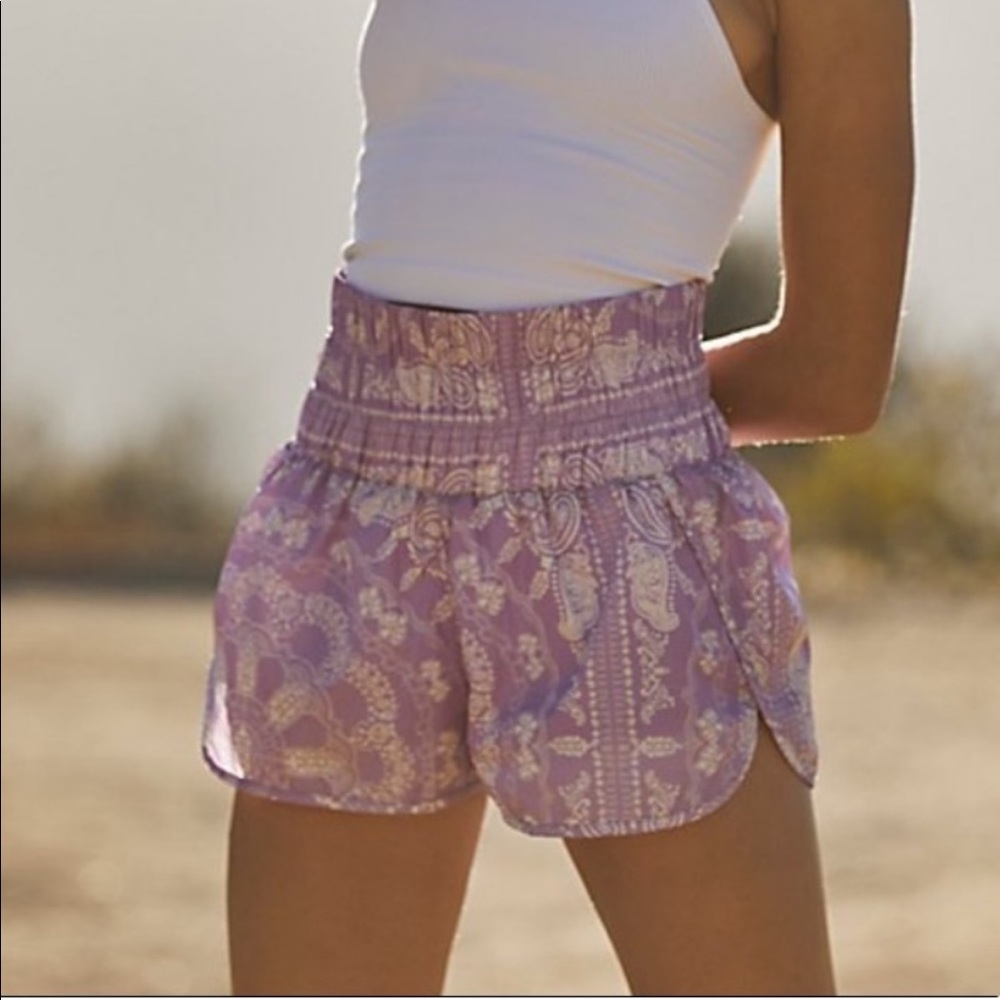 FP Movement The Way Home High Rise Pull-On Shorts in Lavender NWOT